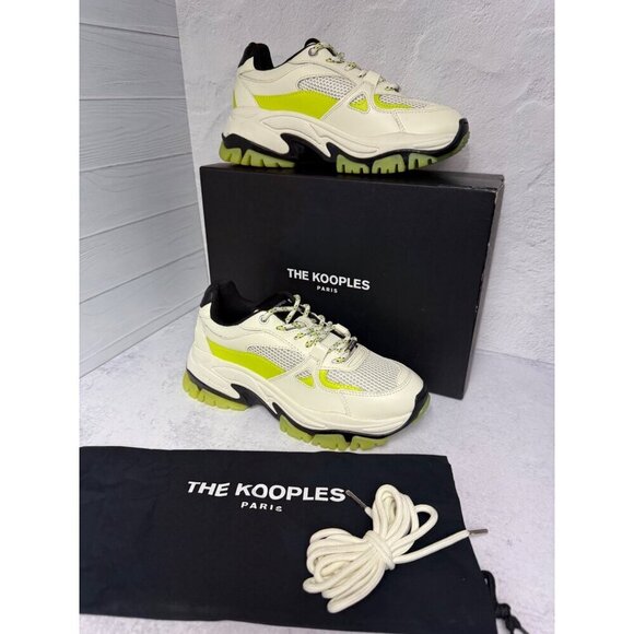 THE KOOPLES Women’s White Chunky-Soled Leather Trainers, Dad Sneakers FR‎ 38 - Picture 4 of 9